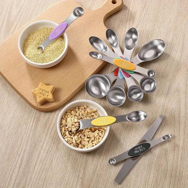 9-Piece Double-Ended Measuring Spoon Set with Magnetic Design