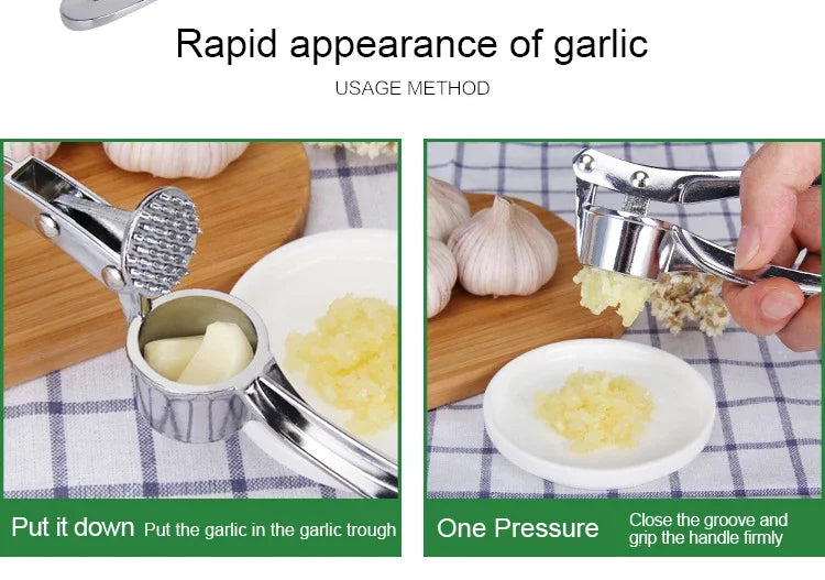 Stainless Steel Garlic Press & Ginger Masher