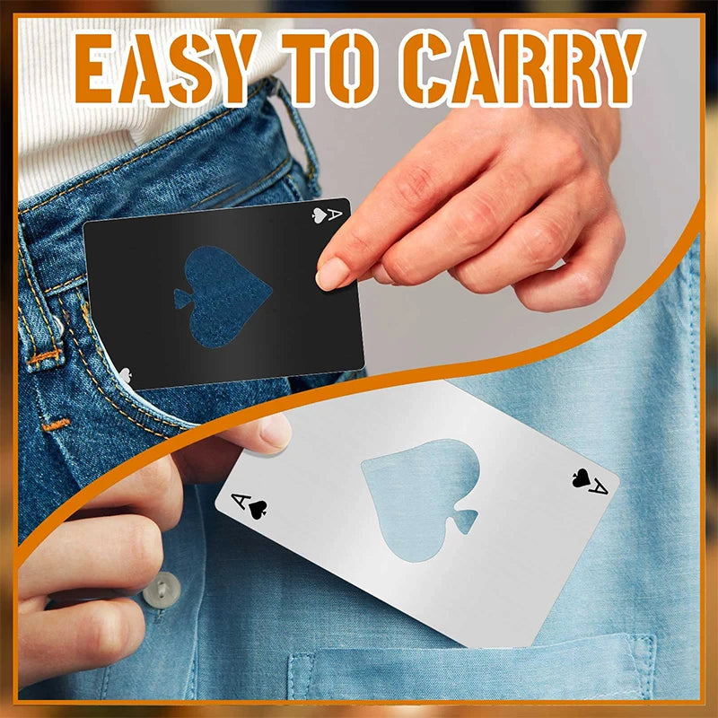 Ace of Spades Stainless Steel Bottle Opener – Card Size