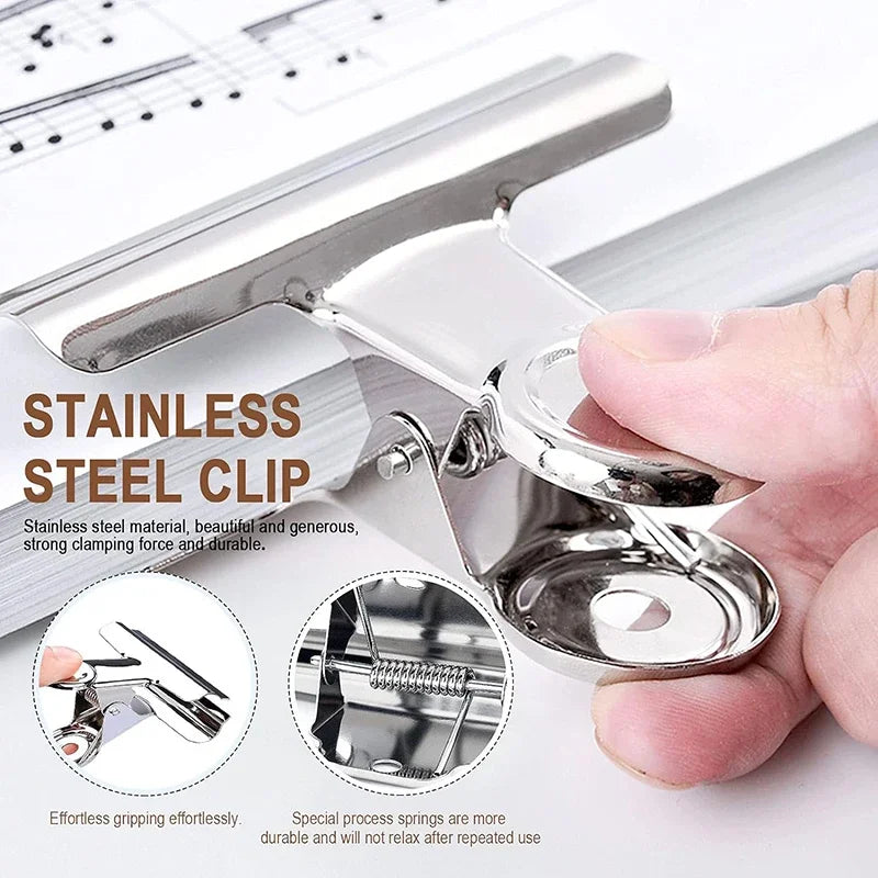 6-Piece Stainless Steel Bulldog Clips – Food Bag & Office Clips