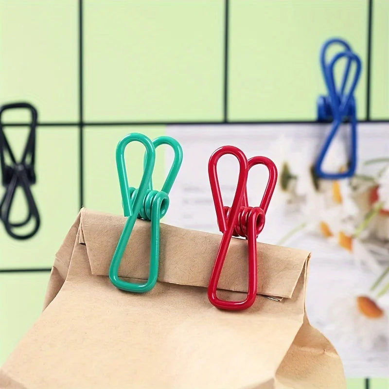 10-Piece Colorful PVC-Coated Steel Clips – Multi-Purpose Bag Clips
