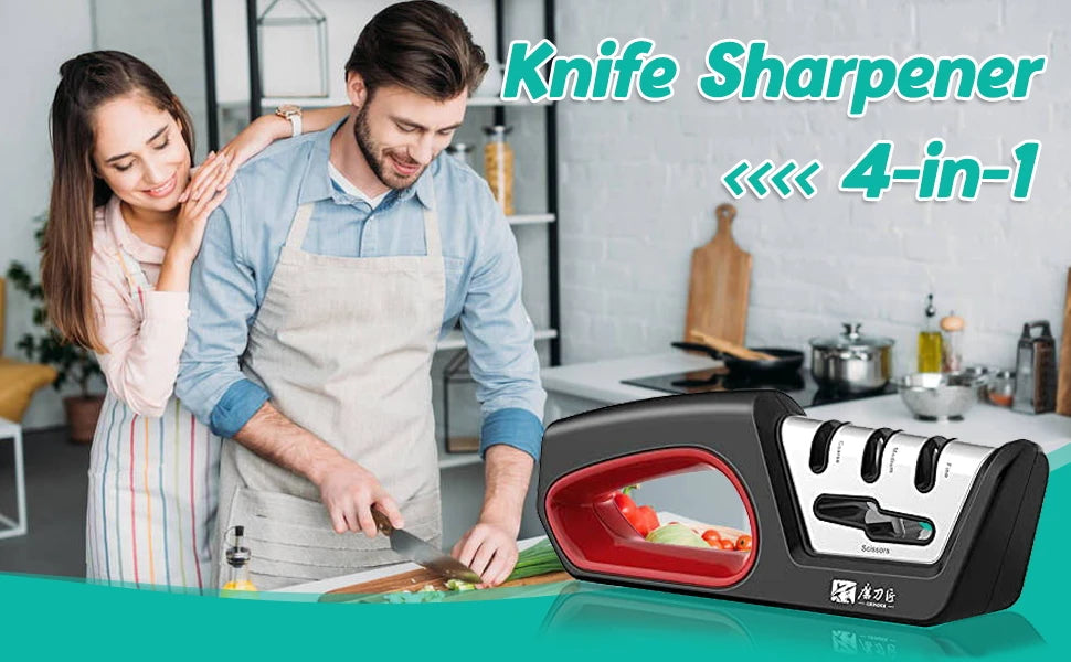 4-in-1 Kitchen Knife & Scissor Sharpener