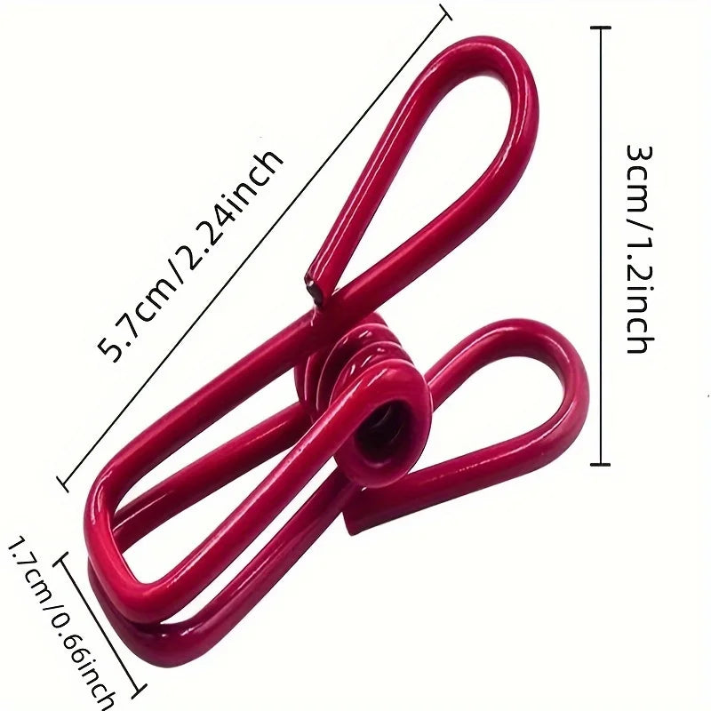 10-Piece Colorful PVC-Coated Steel Clips – Multi-Purpose Bag Clips