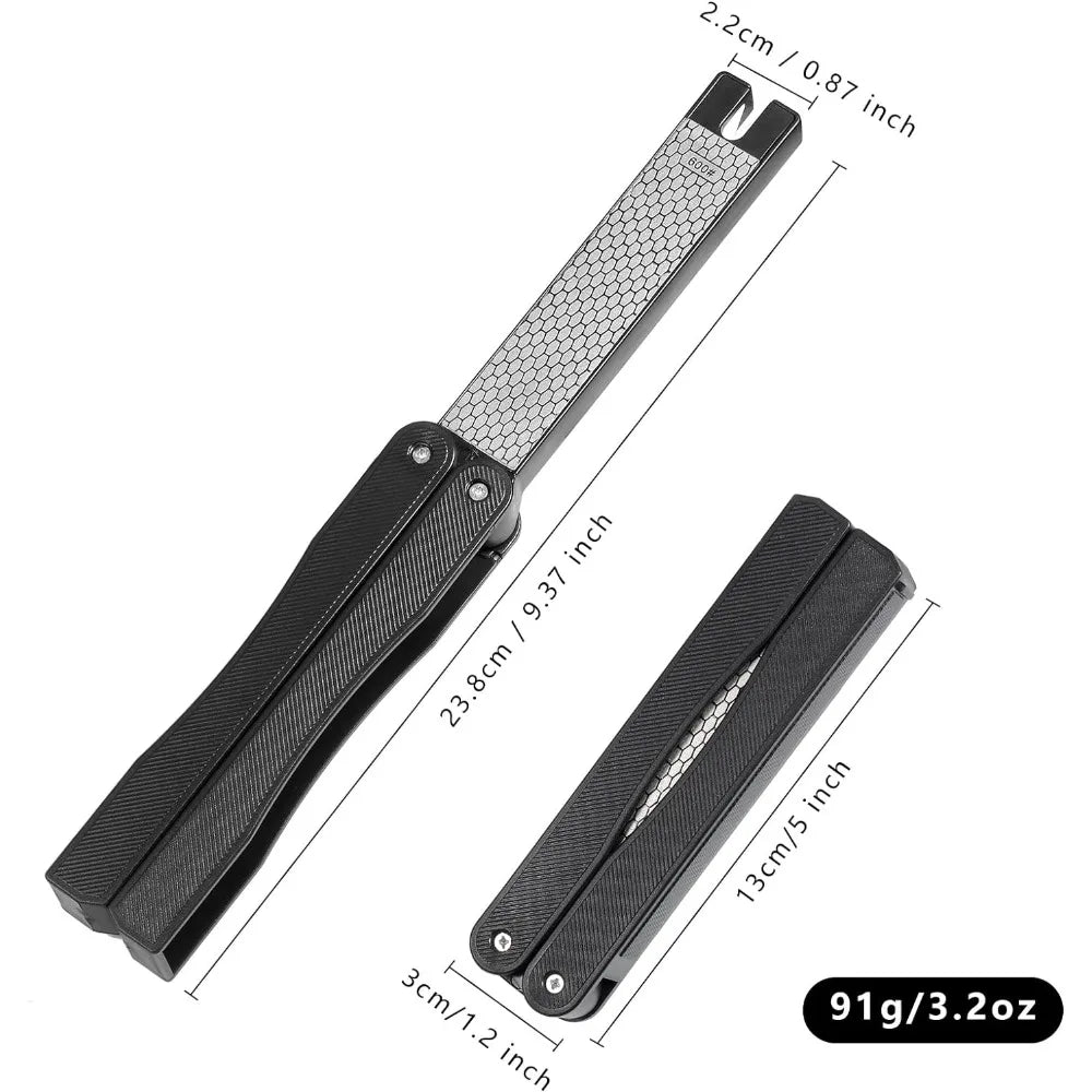 Foldable Double-Sided Diamond Knife Sharpener – 400/600 Grit
