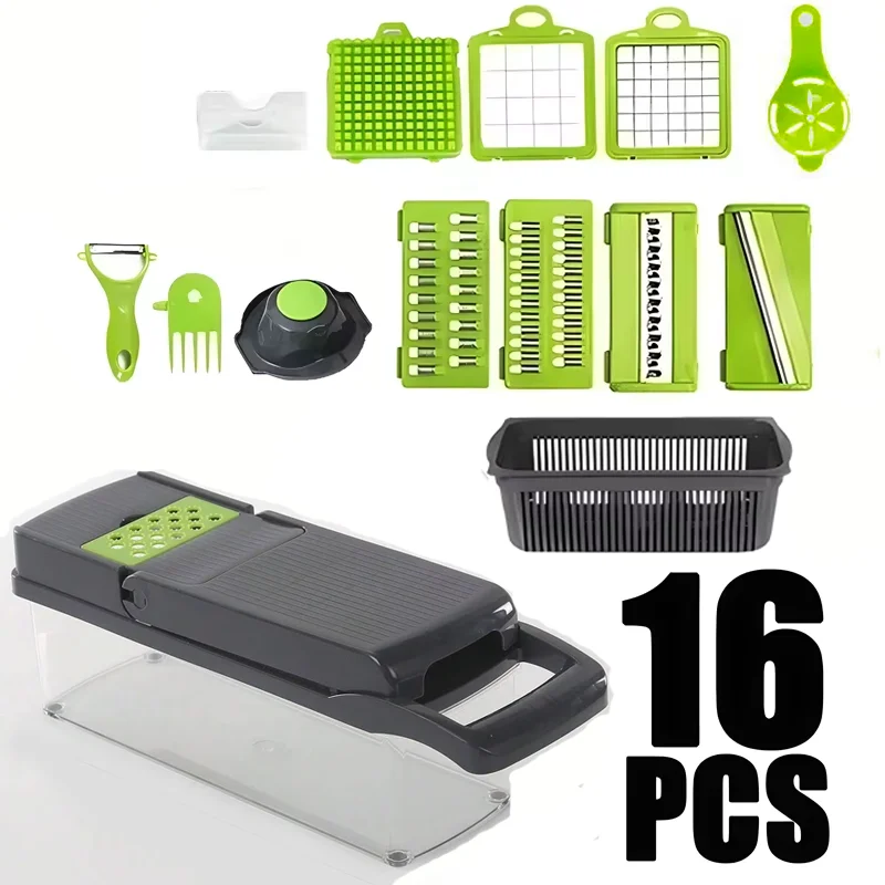 16-in-1 Vegetable Chopper & Slicer with Storage Container