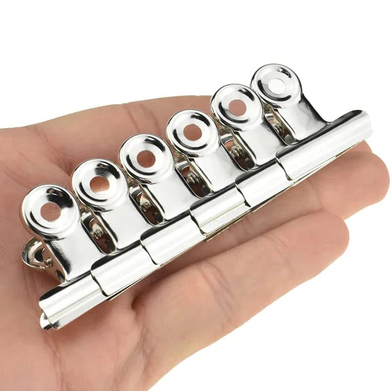 6-Piece Stainless Steel Bulldog Clips – Food Bag & Office Clips
