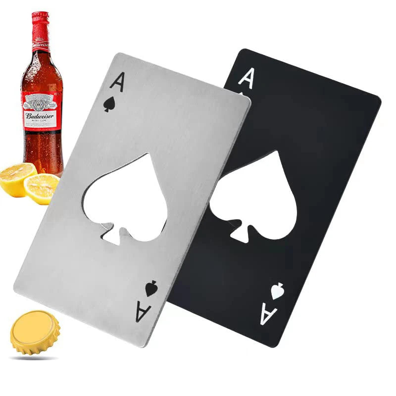 Ace of Spades Stainless Steel Bottle Opener – Card Size