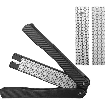 Foldable Double-Sided Diamond Knife Sharpener – 400/600 Grit