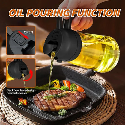 2-in-1 Plastic Oil Sprayer & Dispenser Bottle – 500ml
