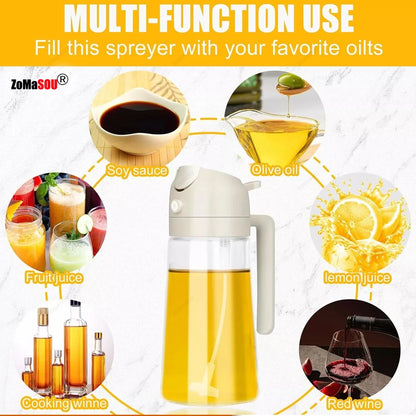 2-in-1 Plastic Oil Sprayer & Dispenser Bottle – 500ml