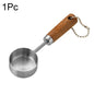 Gold Stainless Steel Measuring Spoon Set with Wooden Handles – 4 Pieces