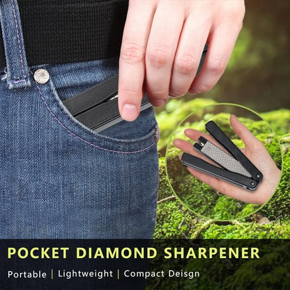 Foldable Double-Sided Diamond Knife Sharpener – 400/600 Grit