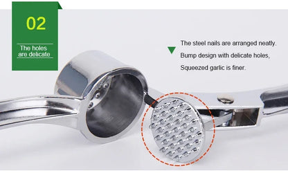 Stainless Steel Garlic Press & Ginger Masher