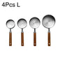 Gold Stainless Steel Measuring Spoon Set with Wooden Handles – 4 Pieces