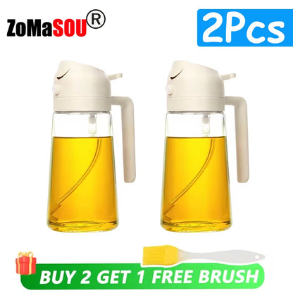 2-in-1 Plastic Oil Sprayer & Dispenser Bottle – 500ml