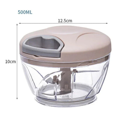 Manual Food Chopper with Stainless Steel Blades – 500ml / 900ml