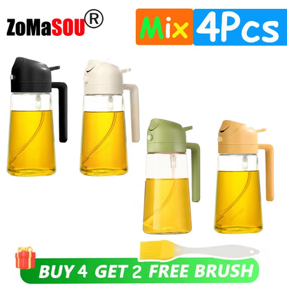 2-in-1 Plastic Oil Sprayer & Dispenser Bottle – 500ml