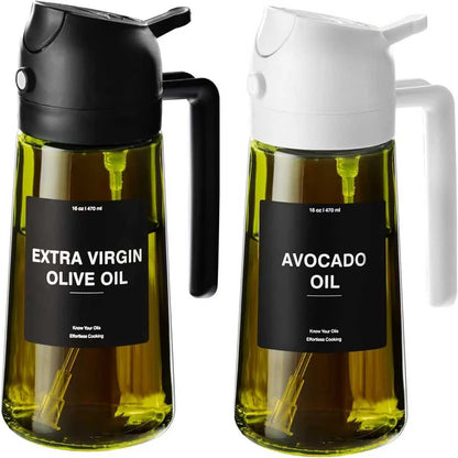 2-in-1 Glass Oil Sprayer & Dispenser Bottle – 470ml