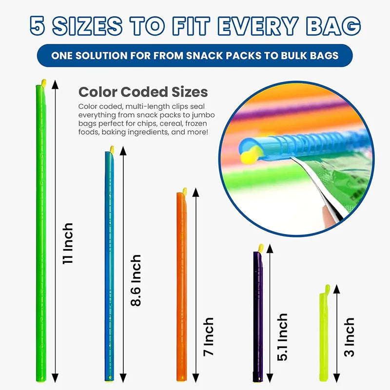 Reusable Plastic Food Bag Sealing Clips – 5/10 Pieces
