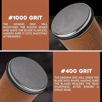 Rolling Knife Sharpener Kit with 15°/20° Magnetic Angle Guide