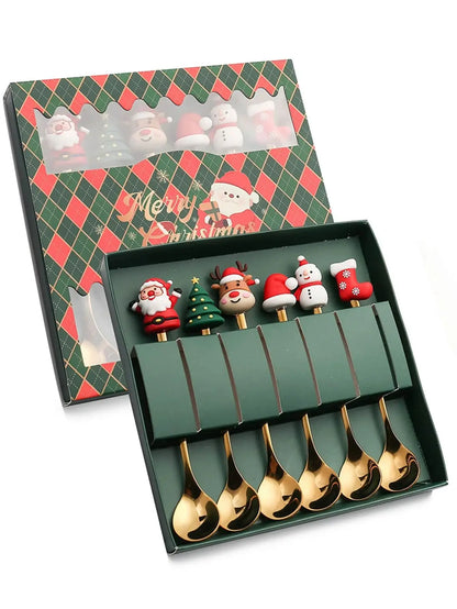 Christmas Stainless Steel Spoon & Fork Set – Santa Design