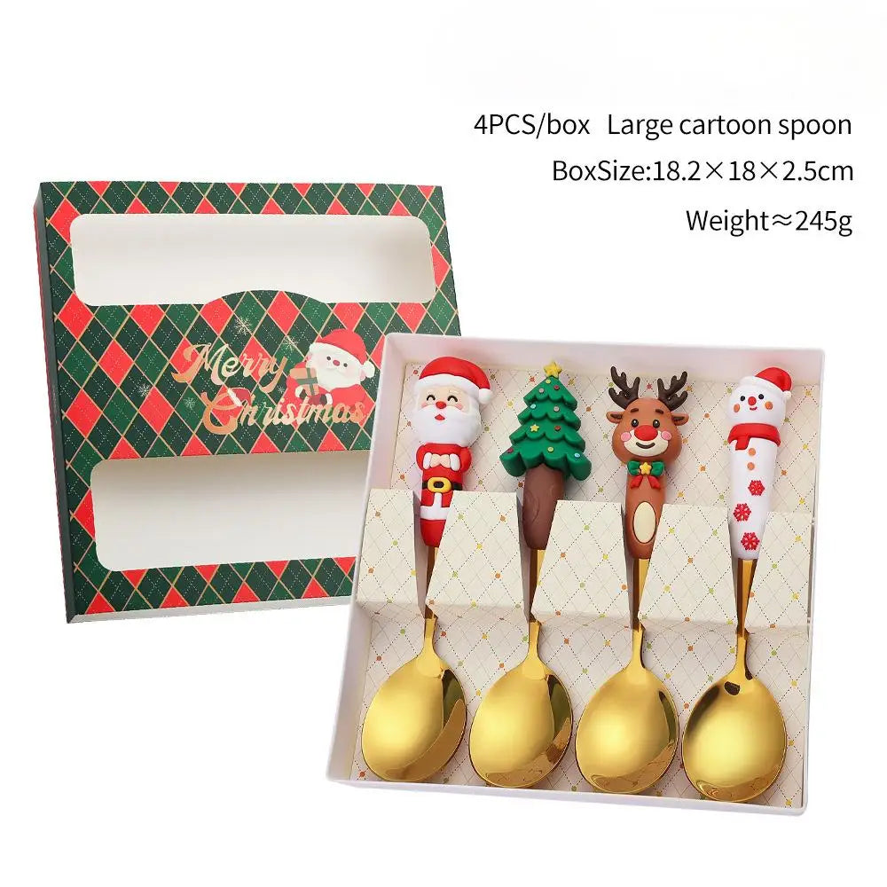 Christmas Stainless Steel Spoon & Fork Set – Santa Design