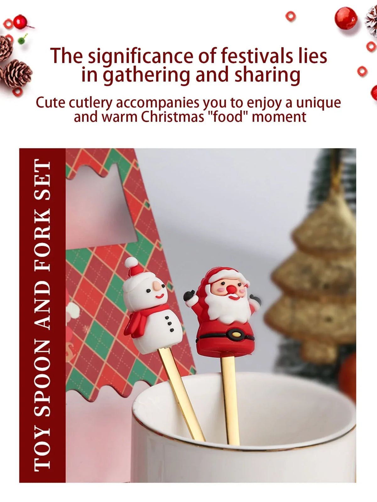 Christmas Stainless Steel Spoon & Fork Set – Santa Design