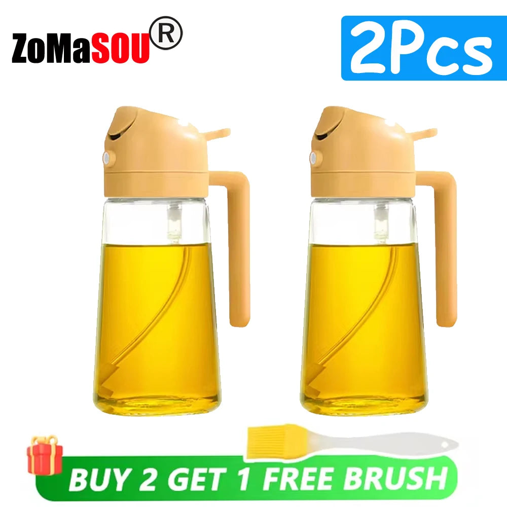 2-in-1 Plastic Oil Sprayer & Dispenser Bottle – 500ml