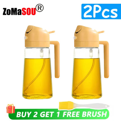 2-in-1 Plastic Oil Sprayer & Dispenser Bottle – 500ml