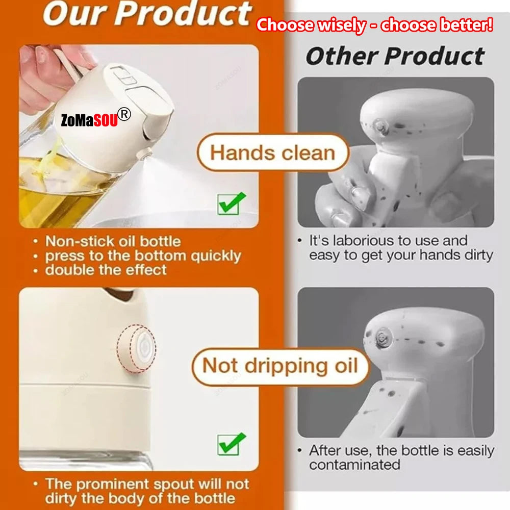 2-in-1 Plastic Oil Sprayer & Dispenser Bottle – 500ml