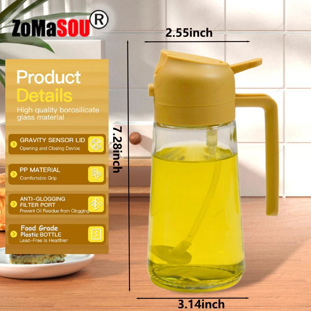 2-in-1 Plastic Oil Sprayer & Dispenser Bottle – 500ml