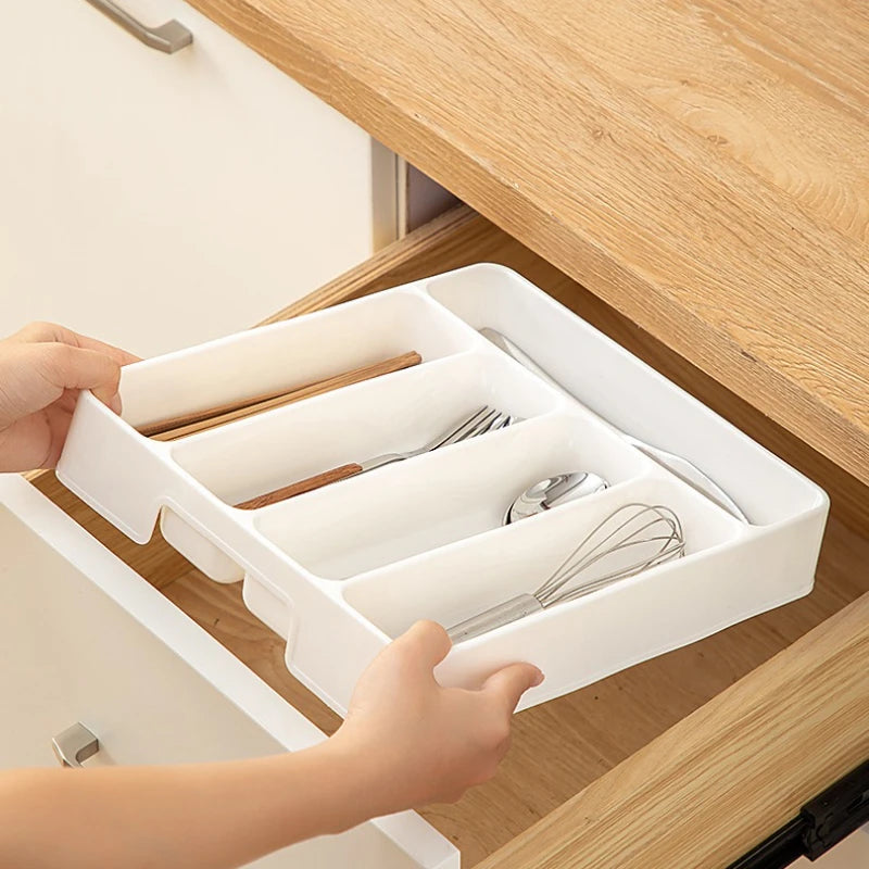 Adjustable Kitchen Drawer Organizer Tray – Utensil Storage