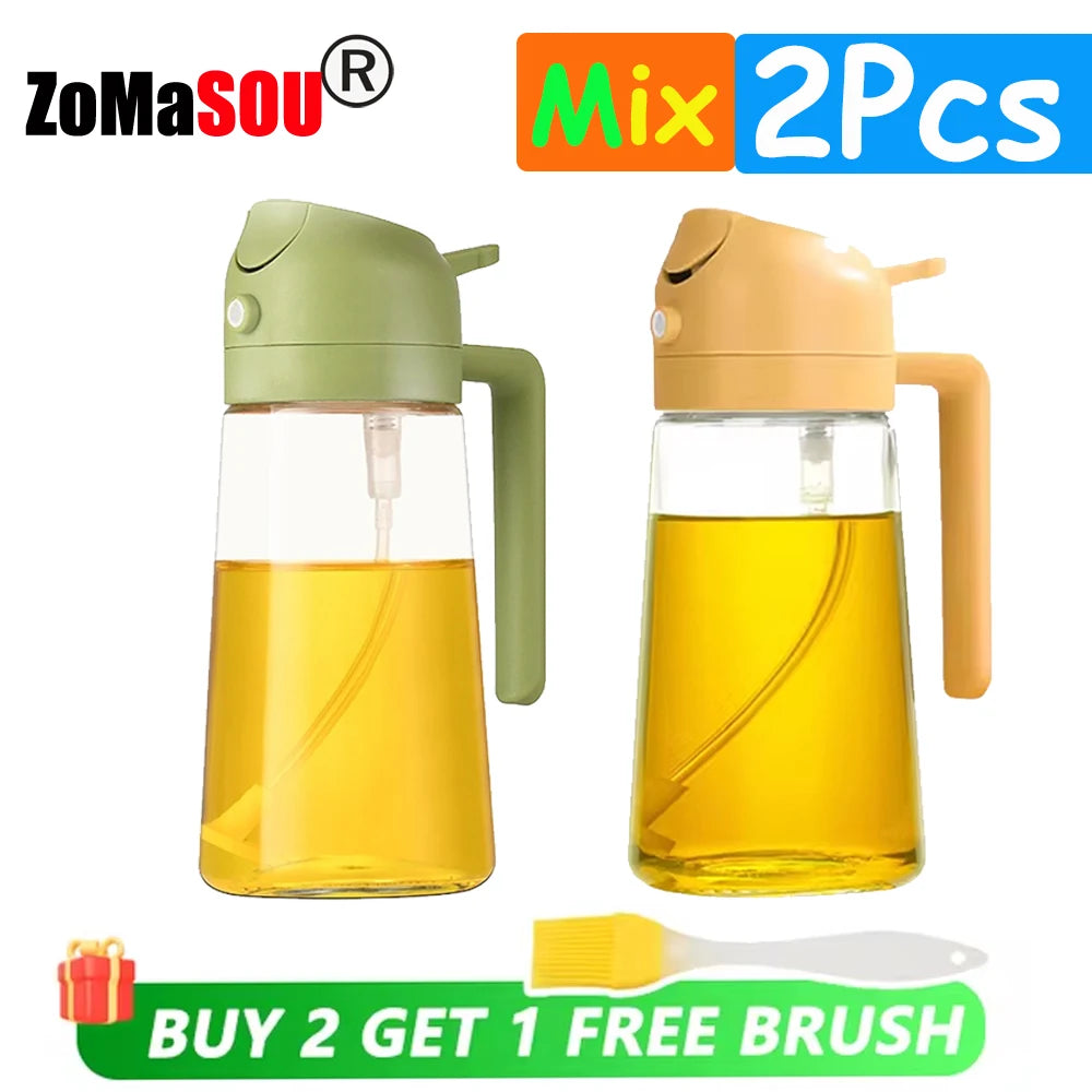 2-in-1 Plastic Oil Sprayer & Dispenser Bottle – 500ml