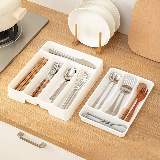Adjustable Kitchen Drawer Organizer Tray – Utensil Storage