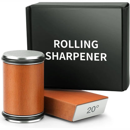 Rolling Knife Sharpener Kit with 15°/20° Magnetic Angle Guide
