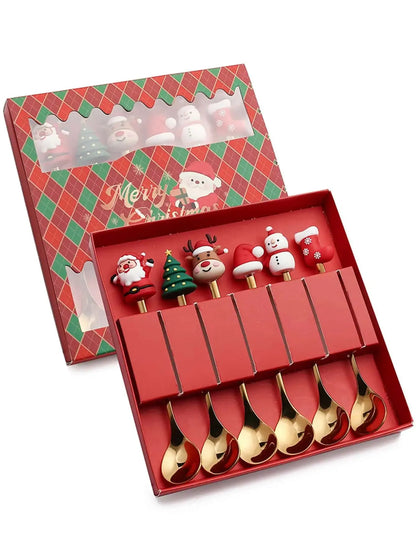 Christmas Stainless Steel Spoon & Fork Set – Santa Design