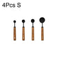 Gold Stainless Steel Measuring Spoon Set with Wooden Handles – 4 Pieces