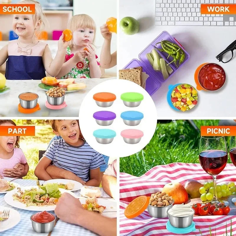 Stainless Steel Sauce Cups with Lids – 75ml