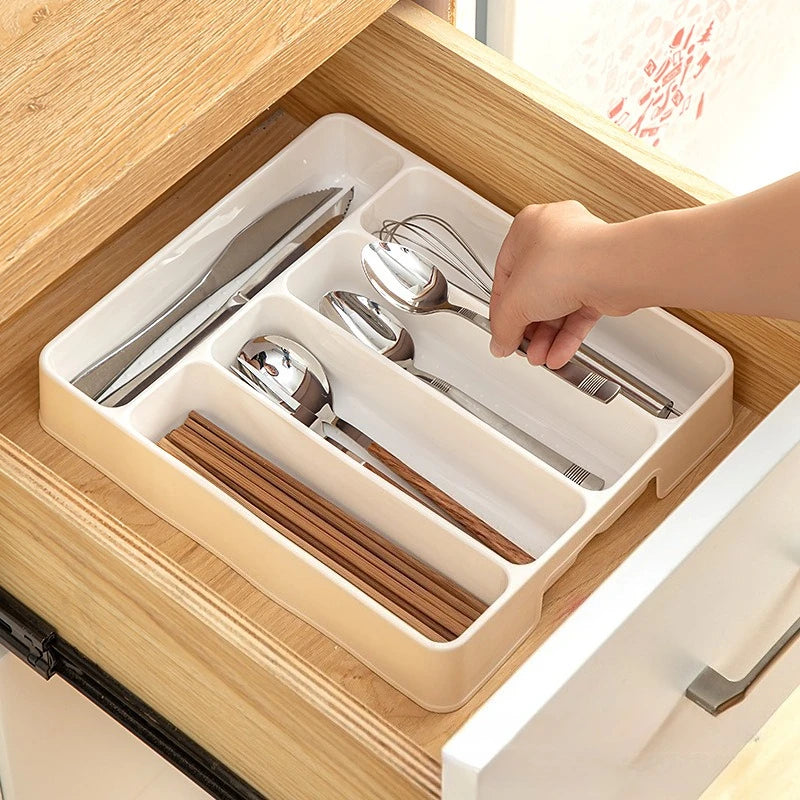 Adjustable Kitchen Drawer Organizer Tray – Utensil Storage