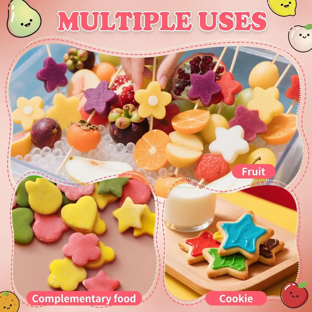Fruit & Vegetable Shaped Cutters – 3/5/8-Piece Set