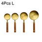 Gold Stainless Steel Measuring Spoon Set with Wooden Handles – 4 Pieces