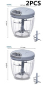 Manual Food Chopper with Stainless Steel Blades – 500ml / 900ml