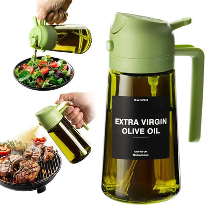 2-in-1 Glass Oil Sprayer & Dispenser Bottle – 470ml