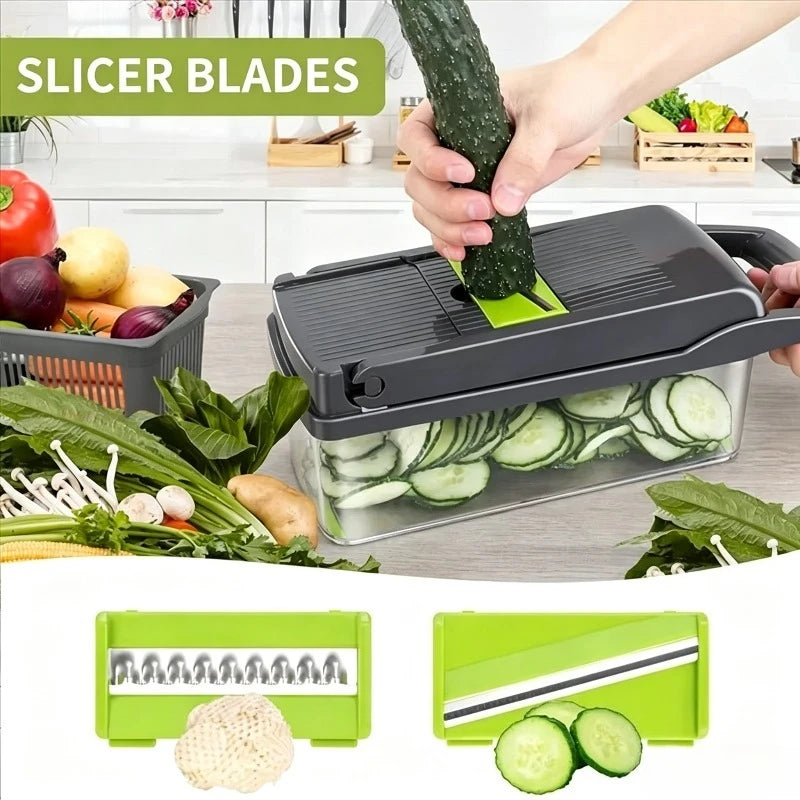 16-in-1 Vegetable Chopper & Slicer with Storage Container