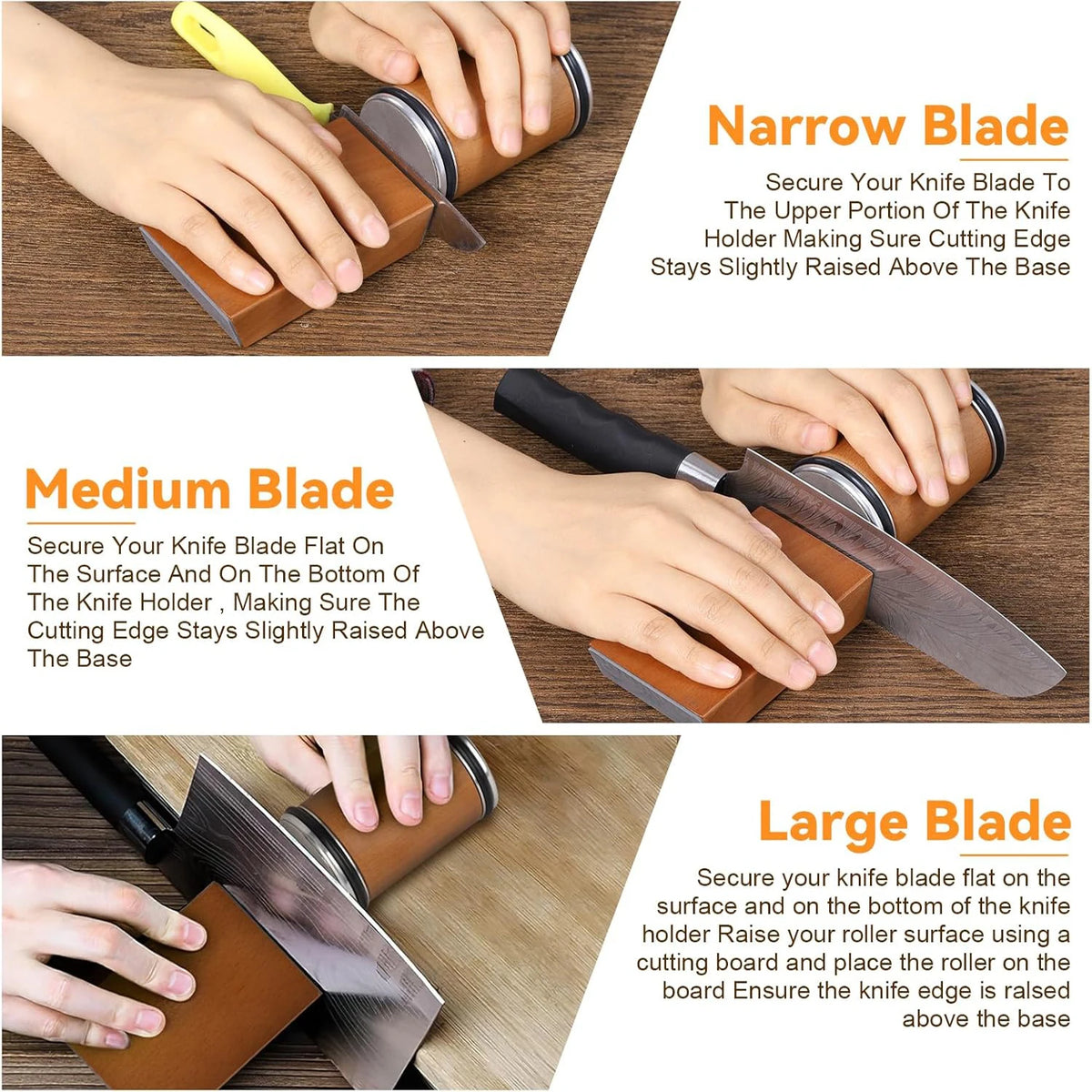 Rolling Knife Sharpener Kit with 15°/20° Magnetic Angle Guide