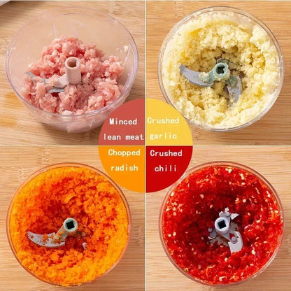 Manual Food Chopper with Stainless Steel Blades – 500ml / 900ml