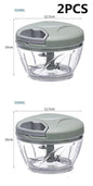 Manual Food Chopper with Stainless Steel Blades – 500ml / 900ml