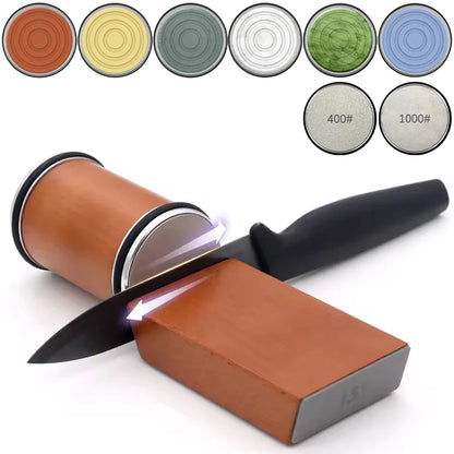 Rolling Knife Sharpener Kit with 15°/20° Magnetic Angle Guide