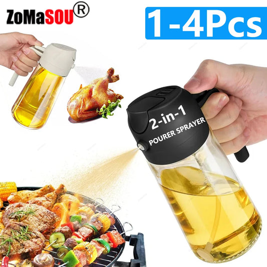 2-in-1 Plastic Oil Sprayer & Dispenser Bottle – 500ml