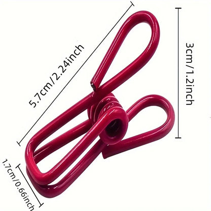 10-Piece Colorful PVC-Coated Steel Clips – Multi-Purpose Bag Clips